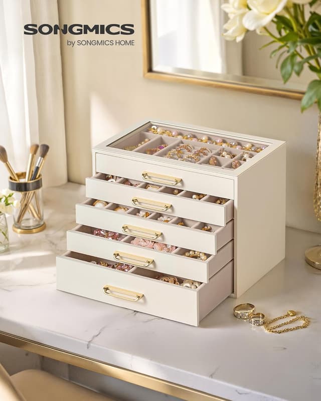 Detalle 2 de SONGMICS Scatola Portagioie 5 livelli