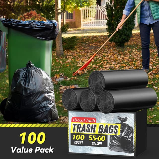 Thumbnail 1 de 55–60 Gallon Commercial Trash Bags 100-count 🗑