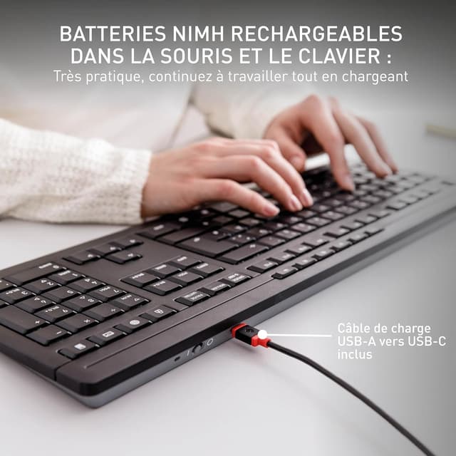 Detalle de CHERRY Stream Recharge clavier souris, 2,4 GHz
