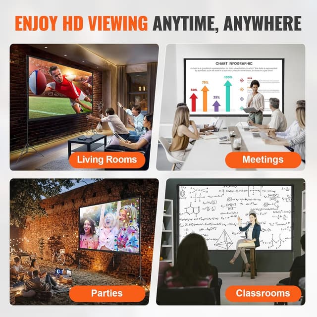 Detalle 2 de VEVOR Projektion Beamer Leinwand 120 Zoll