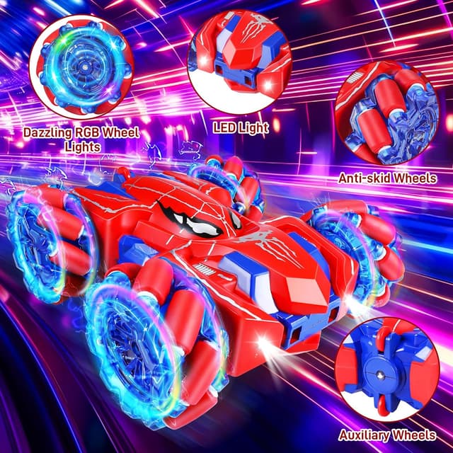 Detalle de Kssvzz Spider 2.4GHz 360° Double-Sided 4WD RC Stunt Car with Cool Lights