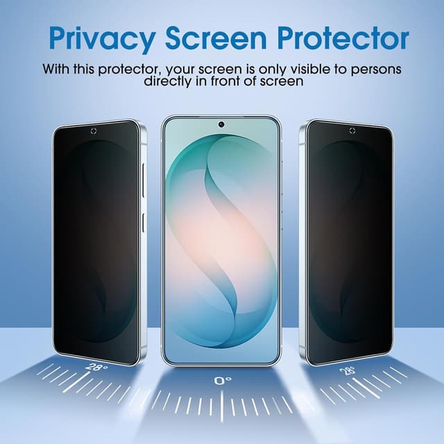 Detalle 2 de amFilm 2+2 OneTouch Privacy Screen Protector Pack for Samsung Galaxy S26 (6.3 inch) with Camera Lens Protector