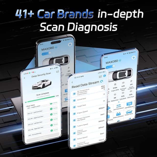 Detalle 2 de KONNWEI MAXOBD OBD2 Bluetooth scanner per iOS/Android: lettura DTC e dati in tempo reale