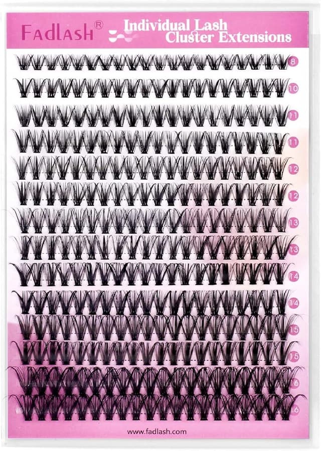 Detalle de FADLASH 280 pcs de cils en bouquet volume russe 30D (0,07 mm, C Curl) en longueurs 8 à 16 mm – kit DIY