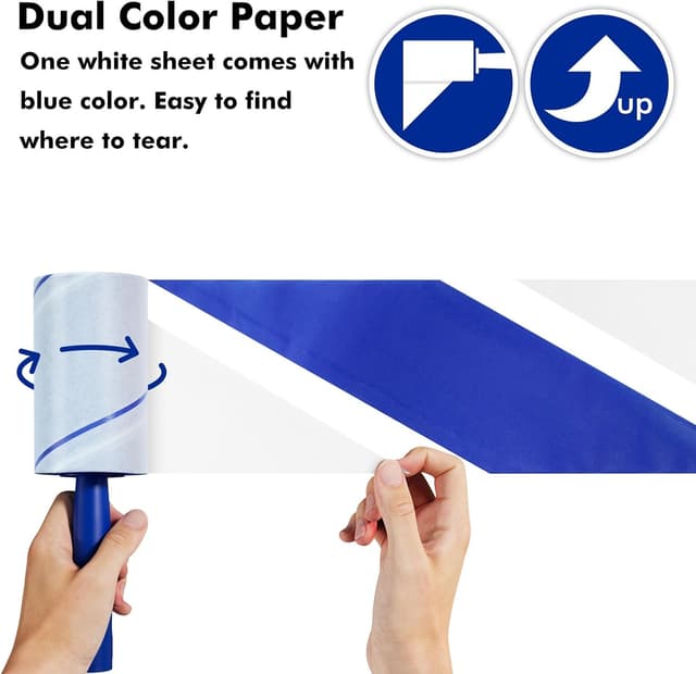 Detalle de Mage Value 1200 Sheets Lint Roller Set with 6 Upgraded Handles (6 Rollers + 6 Refill)