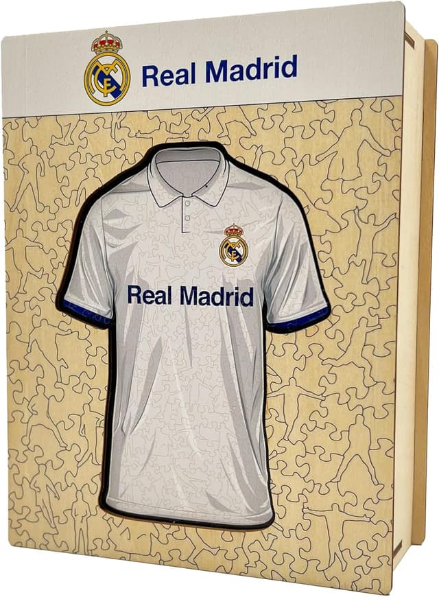 Detalle de Iconic Puzzles Iconic Puzzles Real Madrid Jersey – Puzzle di legno 100% sostenibile, taglia M (270 pezzi)