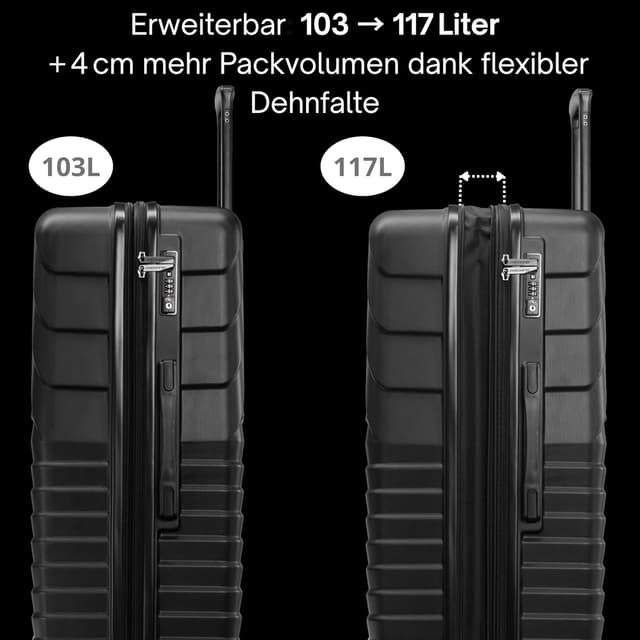 Detalle de Cocoono Hartschalenkoffer XL Groß (100–117 L) mit 8 Rollen 360° und TSA-Schloss