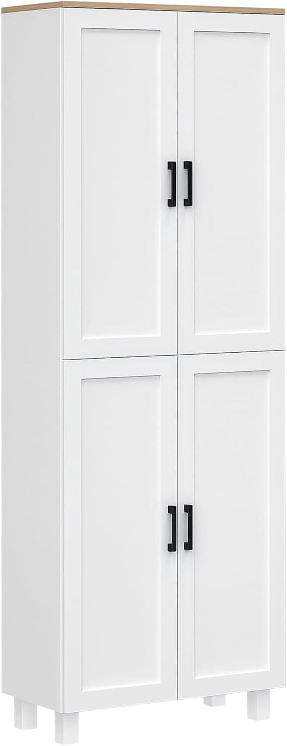 Detalle de HOMCOM armoire de cuisine/buffet blanc moderne avec 4 portes et étagères réglables