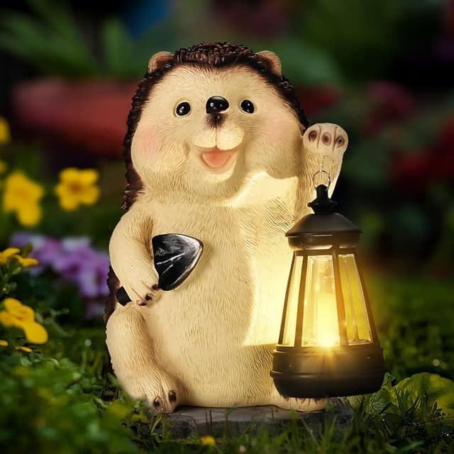 Detalle de GIGALUMI Hedgehog Garden Ornament for Outdoors 🪻