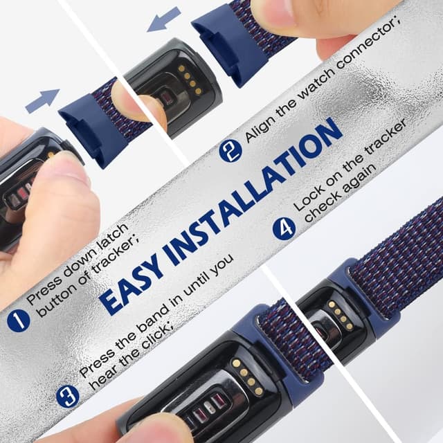 Detalle de Runostrich Sport Loop Nylon watch straps for Fitbit Charge 6/Charge 5