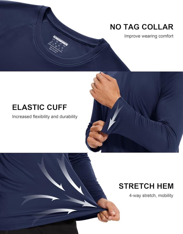 Detalle 2 de MAGCOMSEN Men’s Long Sleeve UPF 50+ UV Sun Protection Athletic Shirt