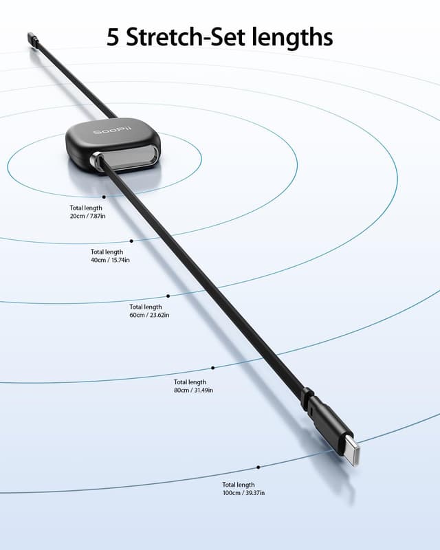 Thumbnail 6 de SOOPII USB-C to USB-C Retractable Cable (240W, Mag Snap Storage) 2-Pack