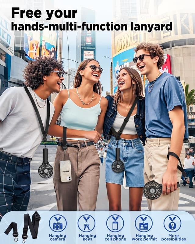 Detalle 2 de EasyAcc Handheld Fan 3-speed, 180° foldable