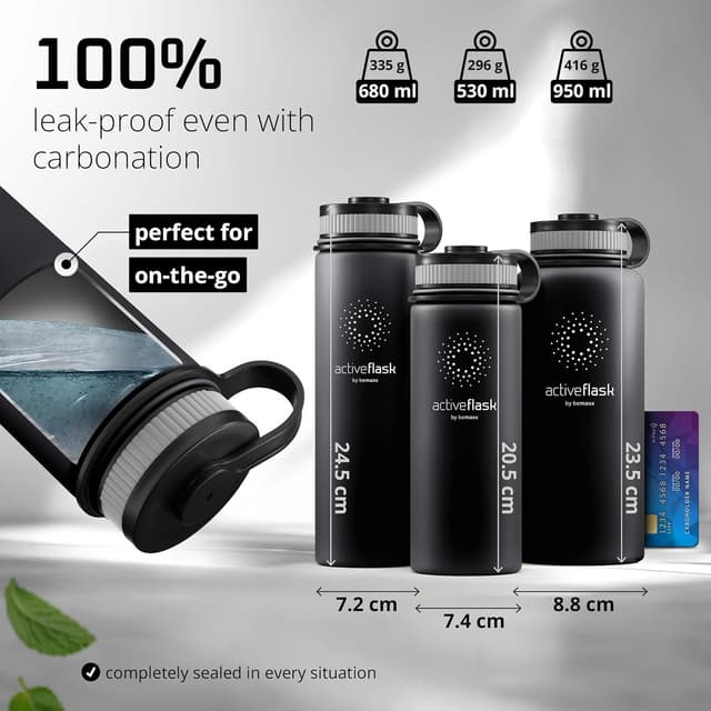 Thumbnail 6 de ACTIVE FLASK stainless steel water bottle with straw and 3 leak-proof lids