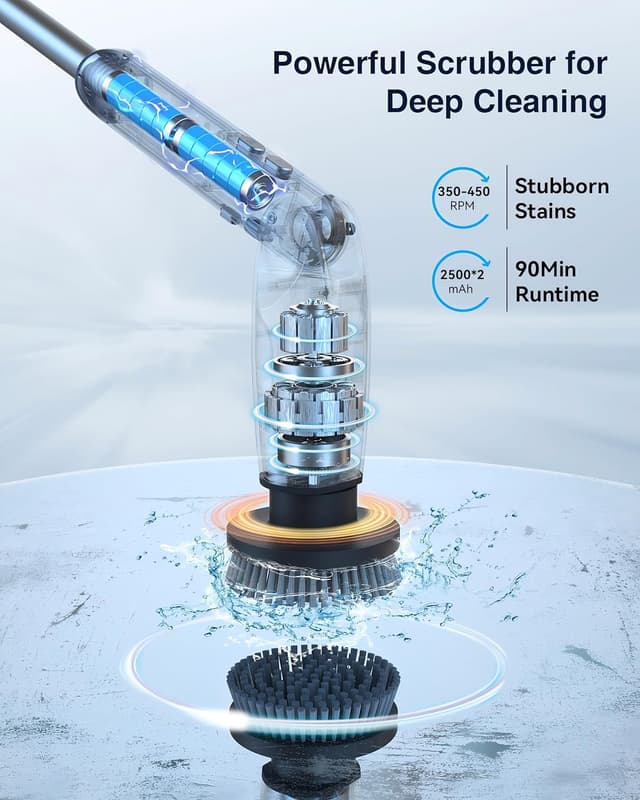 Detalle 2 de Leebein Electric Spin Scrubber 8-head 🧽