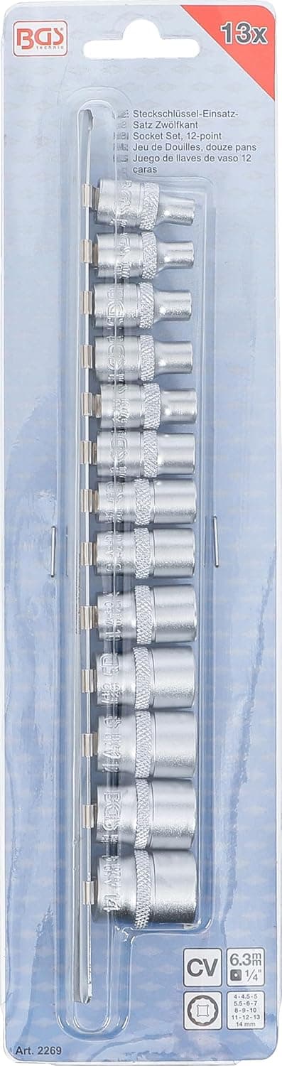 Detalle 2 de BGS 2269 12-point Socket Set (1/4" Drive, 6.3 mm) – 13 pcs