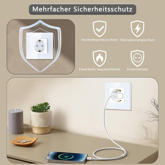 Thumbnail 4 de TAWOIA Schuko Steckdose 86Ă86 mm đ