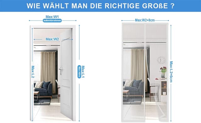 Detalle 2 de DIKER Fliegengitter Magnet Tür 110x210 cm