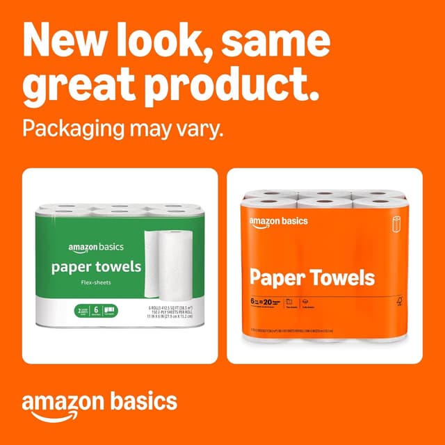 Detalle 2 de Amazon Basics Paper Towels 2-Ply, 12 Rolls