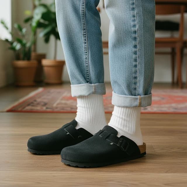 Detalle 2 de CUSHIONAIRE Hana suede clog slip-on women's shoes