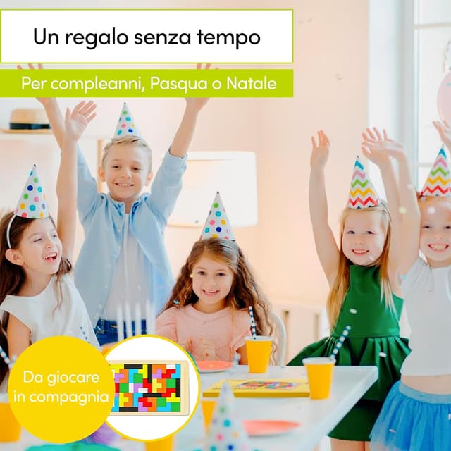 Detalle de CUBIDI® Tangram in legno di tiglio, puzzle 3D per pensiero logico e spazio dai 4 anni