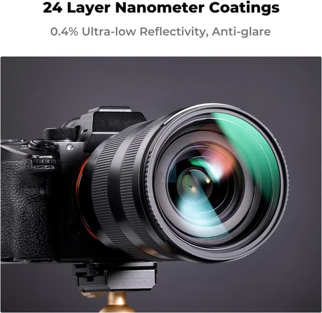 Detalle de K&F CONCEPT Nano-Dazzle 67mm Filtro UV (MCUV) con rivestimento nano a 24 strati