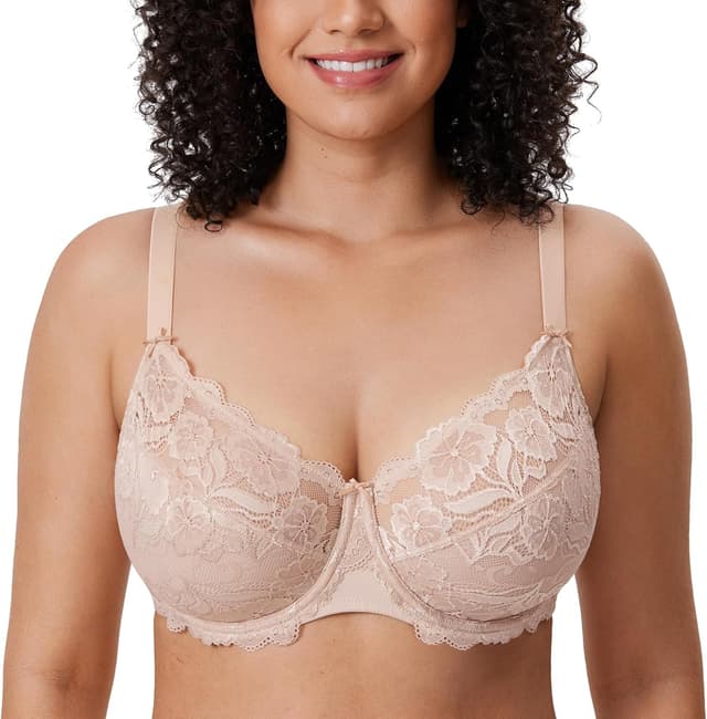 Detalle de DELIMIRA Damen-Spitzen-BH mit Bügel und Vollschalen (ungefüttert)