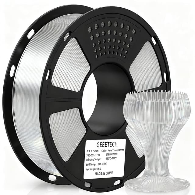 Detalle de GEEETECH Upgrade PLA Filament 1,75 mm, transparent, 1 kg (vakuumverpackt)