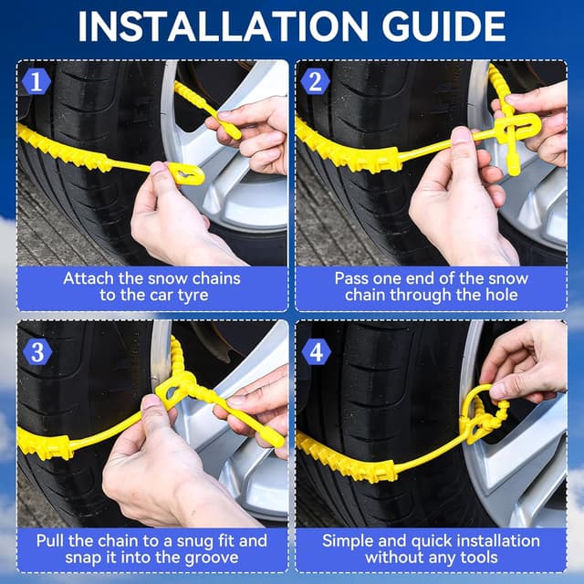 Thumbnail 4 de GOHHME Snow Chains 165mm–265mm for Cars