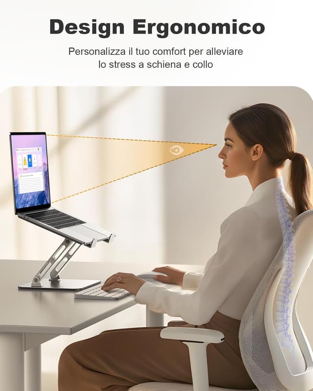 Detalle 2 de Babacom Supporto laptop ergonomico regolabile 10–16"