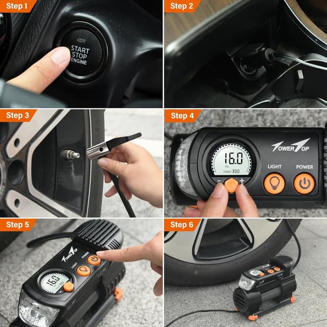 Detalle 2 de TowerTop tyre inflator 12V 12V digital