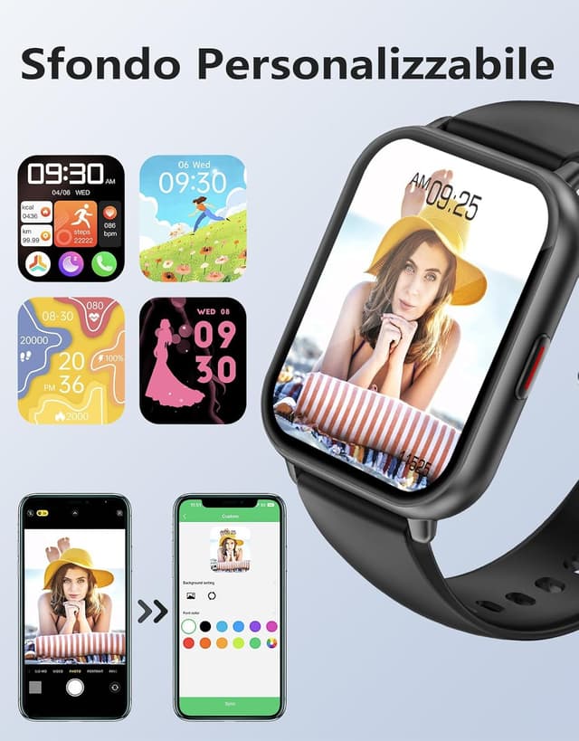Thumbnail 3 de RUIMEN Smartwatch compatibile Android e iOS con saturimetro