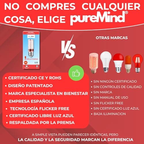 Detalle de Puremind Luz Roja E27 625–630nm para dormir