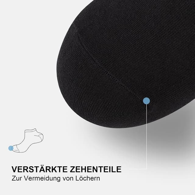 Detalle 2 de fitfets Sneaker-Socken aus Baumwolle (10 Paar) – Kurzsocken für Herren & Damen, unisex, Schwarz/Weiß/Grau