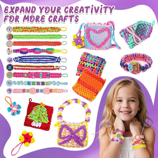 Detalle de Sunrad 2-in-1 Friendship Bracelet & Weaving Loom Kit for Kids