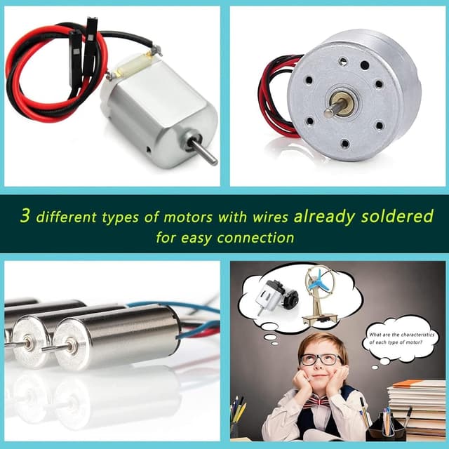 Detalle de STEM Kits for Kids Ages 8-14 (4 Wooden Kits): Solar Car, Solar Plane, Wind Car & Electric Fan Building Set