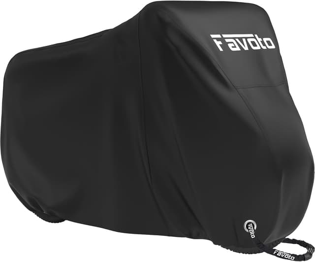Detalle de Housse de vélo extérieure Favoto en tissu Oxford 210D imperméable 200x70x110 cm noire (VTT, route, montagne)