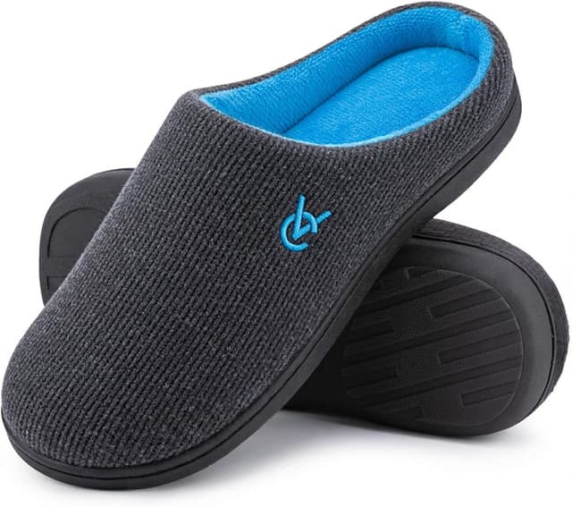 Detalle de VeraCosy Women’s Two-Tone Memory Foam Slippers with Non-slip TPR Sole