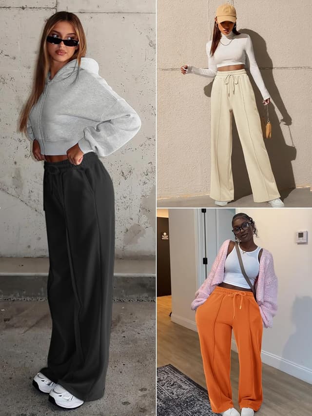 Thumbnail 4 de ATHMILE Womens Wide Leg Sweatpants high-waisted joggers