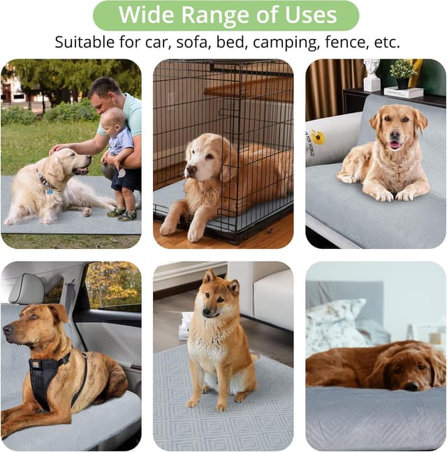 Thumbnail 6 de TAIKURA Washable Pee Pads for Dogs (Reusable, Non-Slip) – 2 pack, light gray 92×122cm