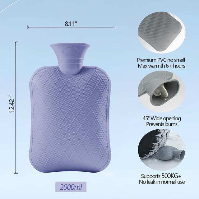 Thumbnail 2 de FORICOM Extra Large Hot Water Bottle 2L