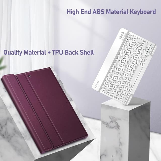 Detalle 2 de FINTIE Tastatur Hülle für iPad 10,2 Zoll (9./8./7. Gen, 2019–2021) mit QWERTZ, Pencil-Halter und abnehmbarer Bluetooth-Tastatur – Lila