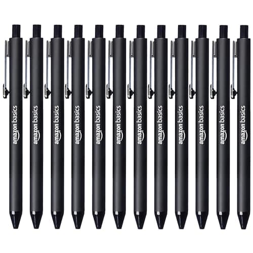 Detalle de Amazon Basics Black Ballpoint Pens 12-pack 🖊