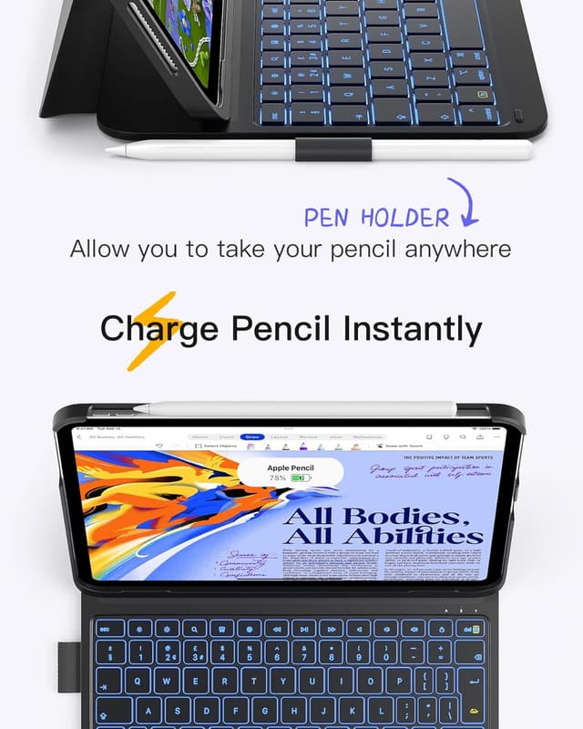 Detalle 2 de Inateck Ultralight Keyboard Case (BK2007) for iPad 10th Gen 2022 and selected iPad Air/Pro models