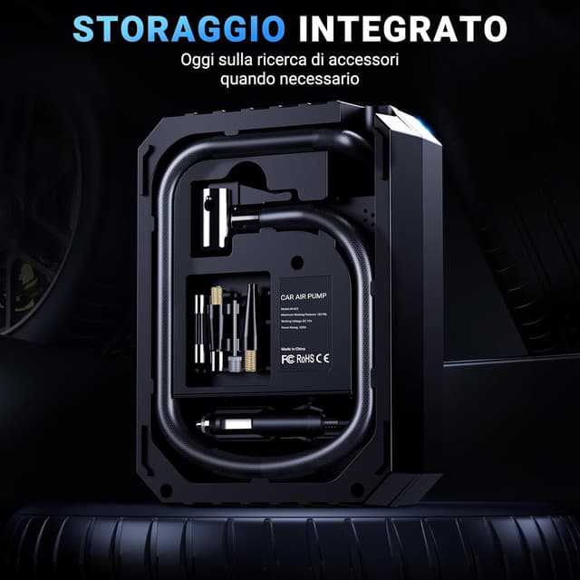 Thumbnail 6 de Ipflin compressore d’aria portatile per auto 12 V DC con spegnimento automatico fino a 150 PSI