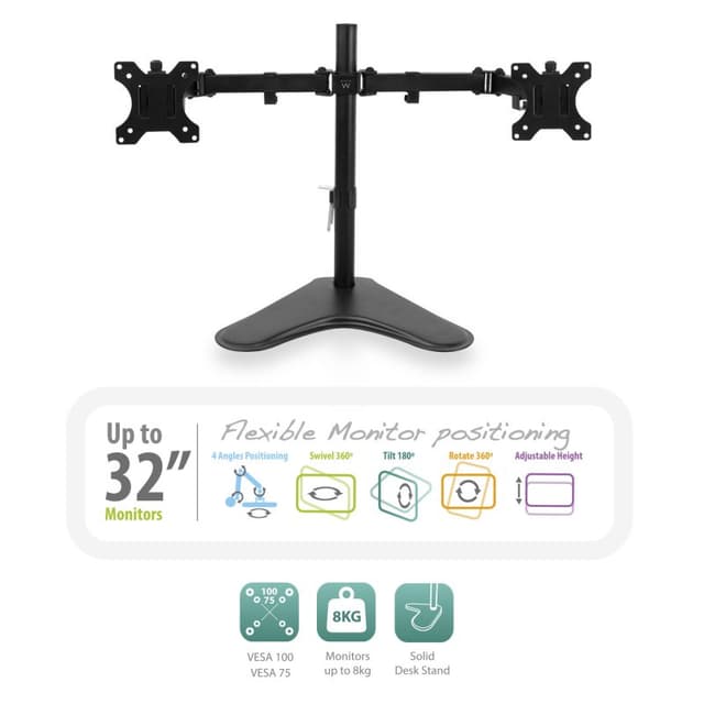 Detalle de Ewent EW1536 Soporte 2 brazos VESA 100×100 🖥