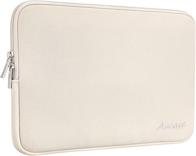 Detalle de Aucase 13–14 inch Laptop Sleeve Leather Case – water-resistant protective pouch with soft 360° lining
