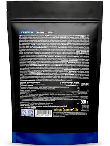 Detalle 2 de Gym Nutrition Creatina Monohidratada Extrapura 500 g (147 porciones) 100% vegana