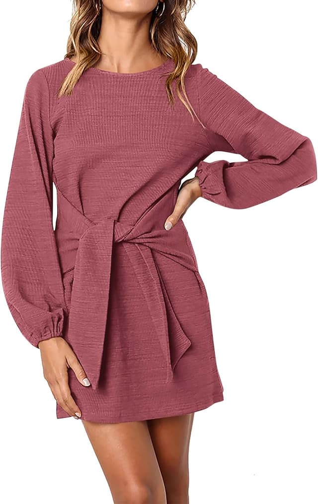 Thumbnail 6 de PRETTYGARDEN Long Lantern Sleeve Knit Dress