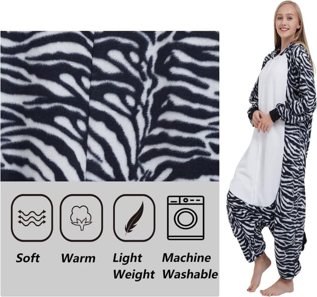 Detalle de SimZoo Unisex-Einteiler Cosplay-Kostüm als Hauskleidung und Pyjama aus Polarfleece